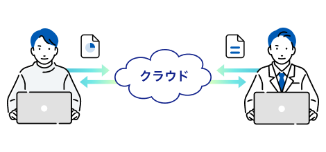 クラウド機能の活用で、会計事務所と安全、安心、便利に情報の共有が可能。