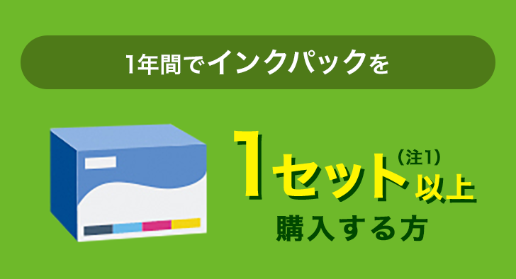 1年間でインクパックを1セット（注1）以上購入する方